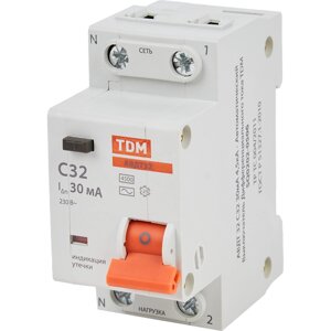 Автомат дифференциальный TDM Electric АВДТ-32 2P C32 А 30 мА 4.5 кА