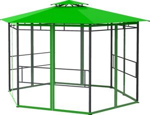 Шатер садовый с антимоскитной сеткой Отдых 4x4x2.59 м сталь зеленый (без штор)