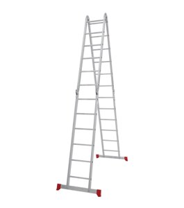 Четырехсекционная лестница-трансформер, стремянка, алюминиевая, шарнирная 4х6, нагрузка до 150 кг