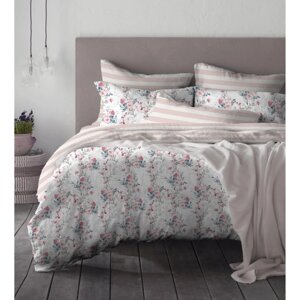 Комплект постельного белья Василиса Цветочный узор двуспальный бязь розовый