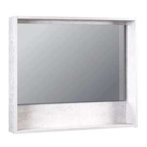 Шкаф зеркальный Бостон 80 с нишей бетон светлый