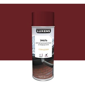 Эмаль аэрозольная для металлочерпицы и профнастила Luxens матовый цвет черный с красным 520 мл