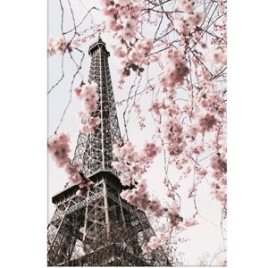 Картина на холсте Цветение у башни 40x60 см