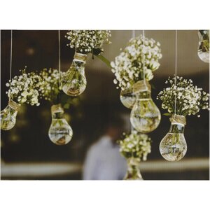 Картина на холсте «Цветы в лампочках» 50х70 см