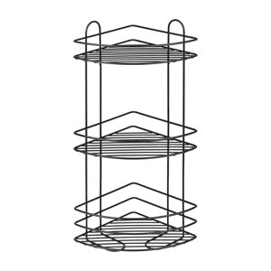 Полка угловая трёхъярусная 22.5х58 см цвет чёрный матовый