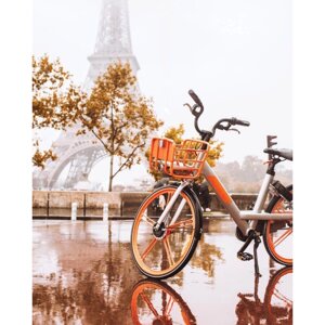 Картина на стекле Велосипед в осеннем Париже 40х50 см AG 40-127