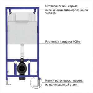 Инсталляция BERGES для скрытого монтажа унитаза NOVUM без кнопки