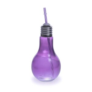 Кружка Лампочка 500 мл стекло цвет фиолетовый