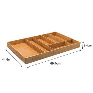 Лоток для столовых приборов 7 отсеков Delinia 44.6x29.4x6.4 см бамбук цвет бежевый