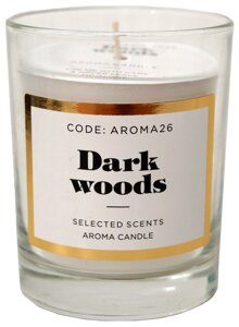 Свеча ароматическая «Dark wood» в стекле, цвет белый