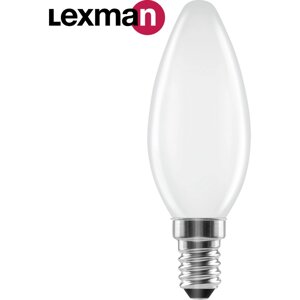 Лампа светодиодная Lexman E14 220-240 В 6 Вт свеча матовая 750 лм теплый белый свет