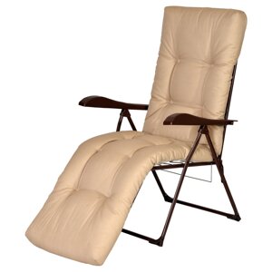Кресло-шезлонг Naterial Ривьера 119х105х65 см сталь/полиэстер бежевый/коричневый