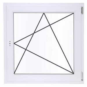 Окно пластиковое ПВХ Deceuninck одностворчатое 870х900 мм (ВхШ) правое поворотно-откидное однокамерный стеклопакет белое
