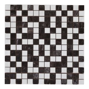 Бордюр настенный ковер Кристал Мозаика 300x300 мм, цвет черно-белый