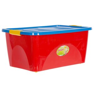 Ящик для игрушек на колесах 600x400x280 см, 44 л цвет красно-синий