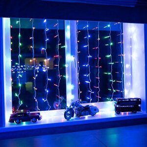 Электрогирлянда комнатная Neon-night занавес 1.5х1.5м 144 ламп разноцветный свет 8 режимов работы