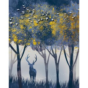 Картина на холсте Постер-лайн Лось в лесу 40x50 см