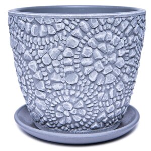 Горшок цветочный Камешки o17.5 h15.1 см v2.15 л керамика цвет серый
