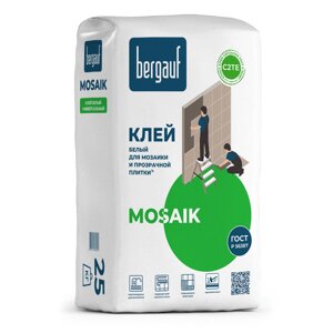 Bergauf Клей белый для мозаики и прозрачной плитки, Mosaik, 25 кг