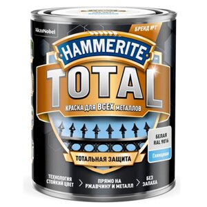 Краска Hammerite Total Глянцевая Белая RAL 9016 0,75л