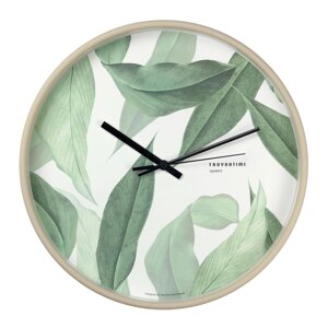 Часы настенные Troykatime «Зелёные листья» o30 см