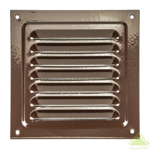 Решетка вентиляционная с сеткой Вентс МВМ 125 с, 125х125 мм, цвет коричневый