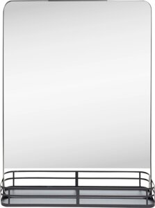 Зеркало Ferro с полкой 50x69.2 см, цвет чёрный