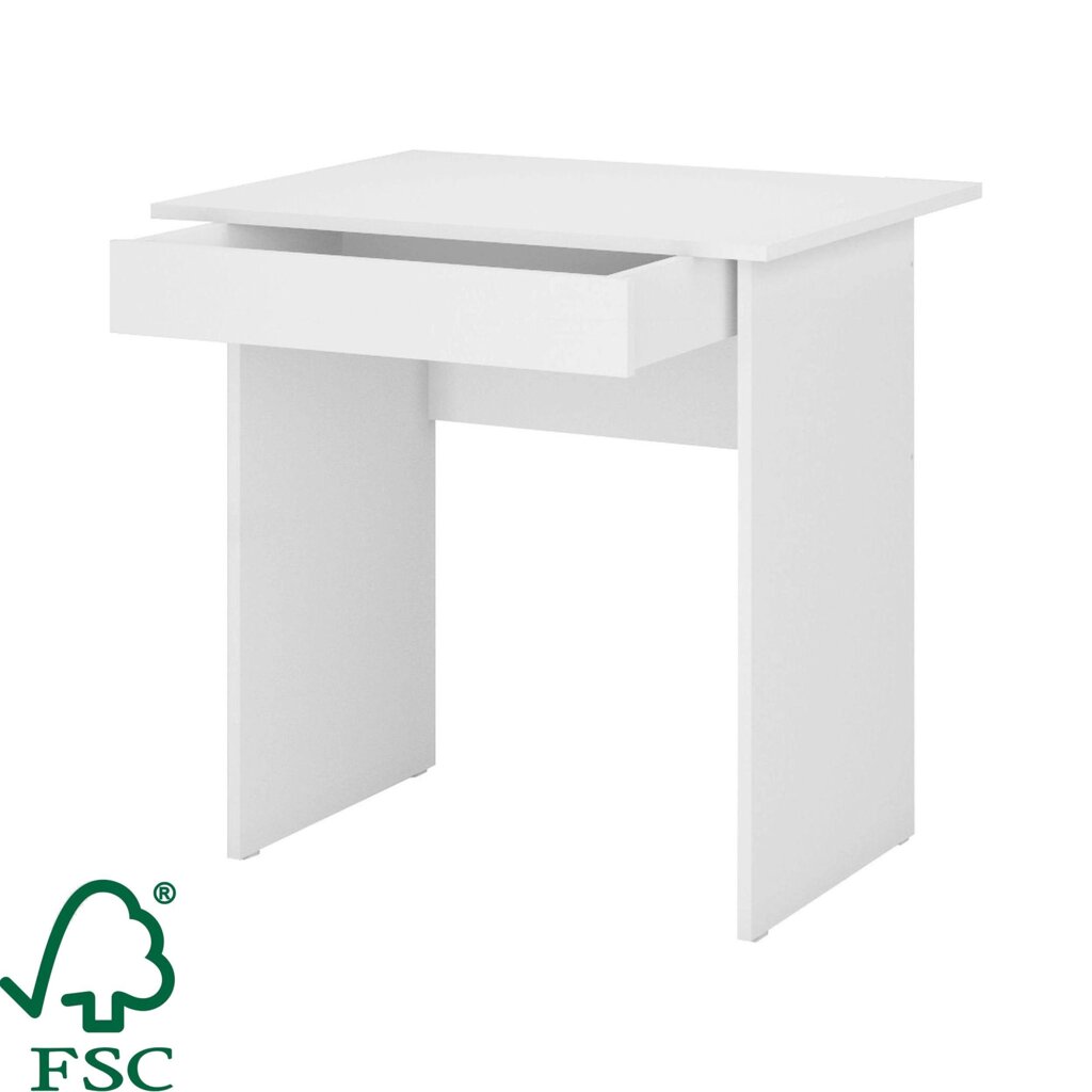 Письменный стол Милан с ящиком 76.5x74.5 см ЛДСП цвет белый от компании ИП Фомичев - фото 1
