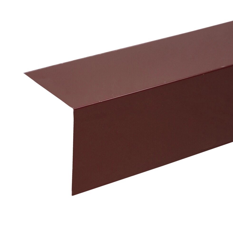 Планка для наружных углов с полиэстеровым покрытием 2 м цвет коричневый от компании ИП Фомичев - фото 1