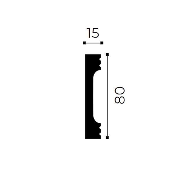 Плинтус напольный квадратный полистирол 8 см x 2 м цвет белый от компании ИП Фомичев - фото 1