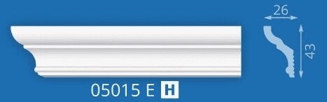 Плинтус потолочный Формат 05015Е 2000*26*43 от компании ИП Фомичев - фото 1