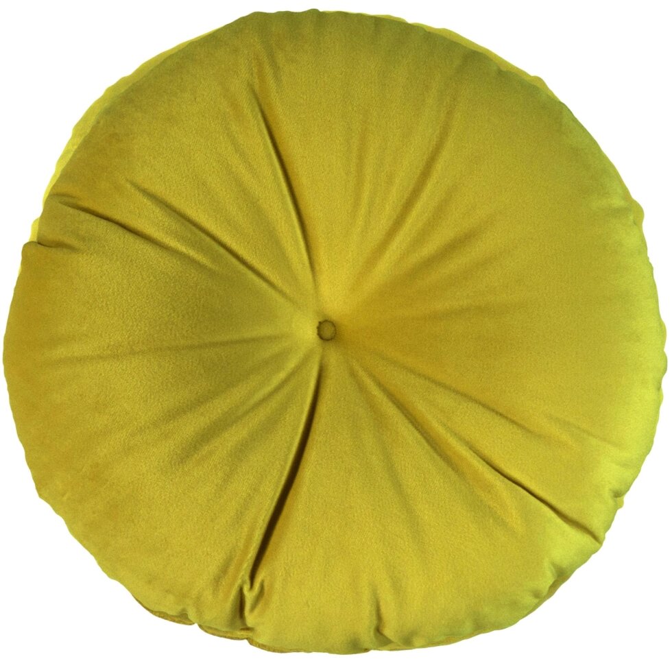 Подушка Бархат o37 см цвет желтый от компании ИП Фомичев - фото 1