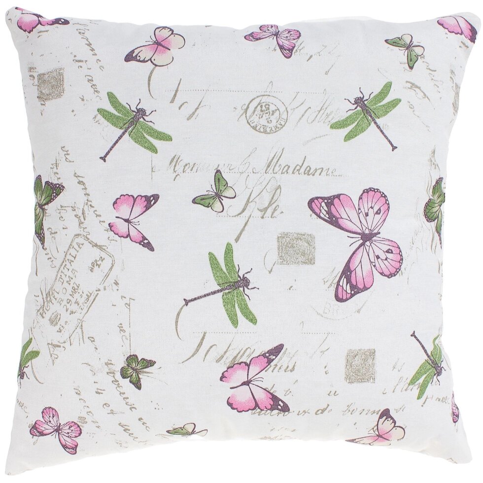Подушка декоративная «Бабочки» 40х40 см цвет розовый от компании ИП Фомичев - фото 1