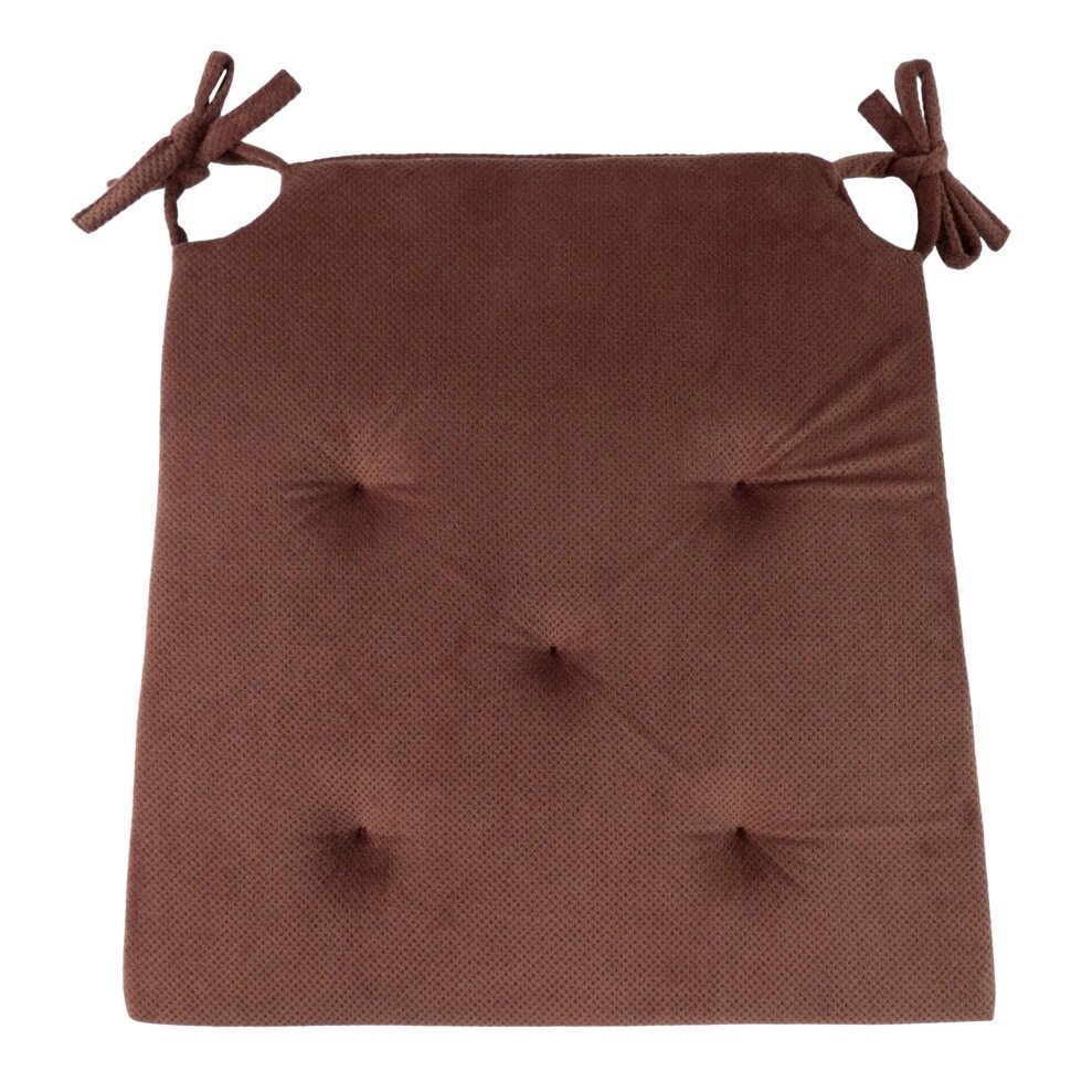 Подушка для стула Linen Way Грид 40/35x4x40 см полиэстер коричневый от компании ИП Фомичев - фото 1
