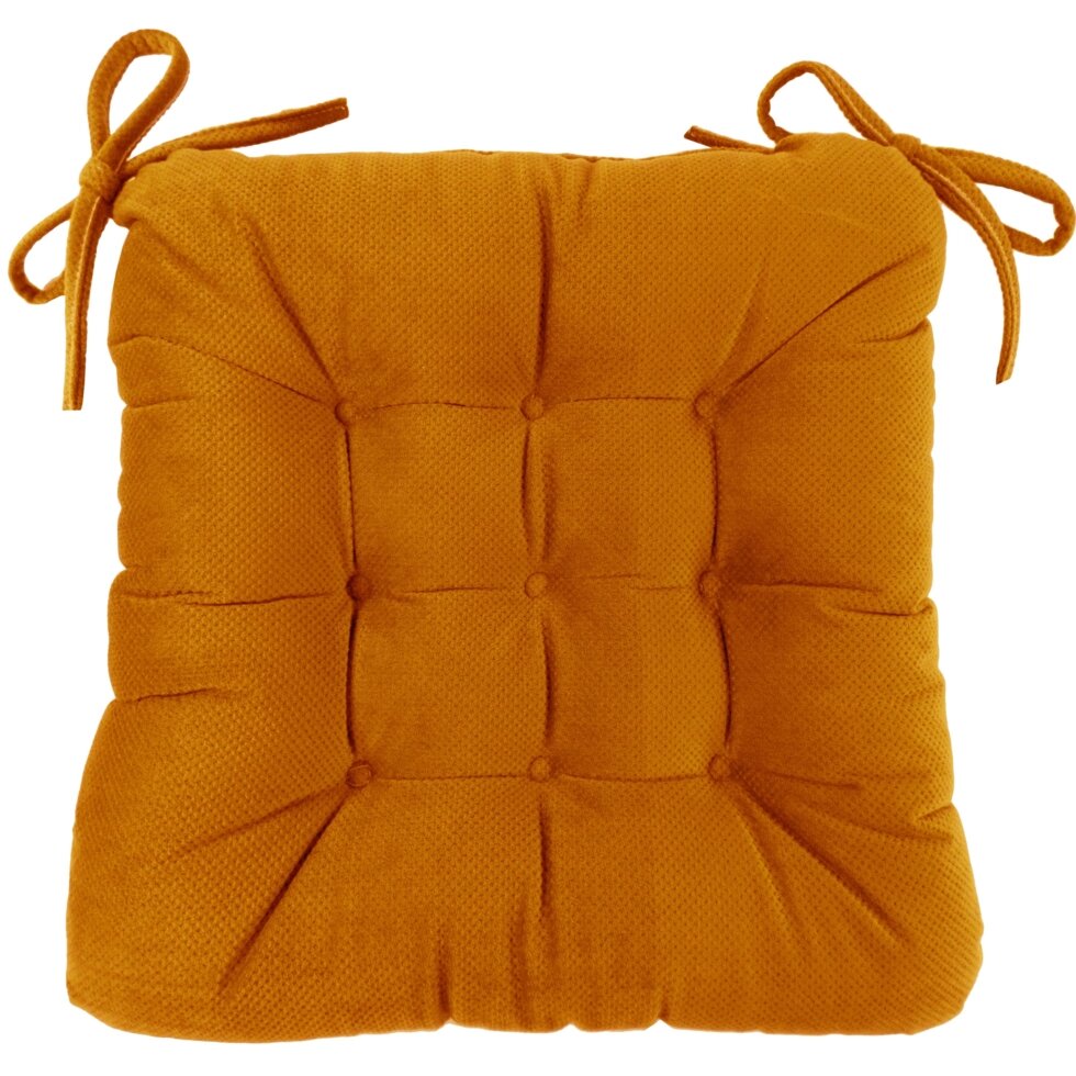 Подушка для стула Linen Way Грид 40x6x36 см полиэстер бронзовый от компании ИП Фомичев - фото 1