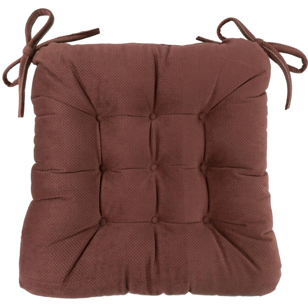 Подушка для стула Linen Way Грид 40x6x36 см полиэстер коричневый от компании ИП Фомичев - фото 1
