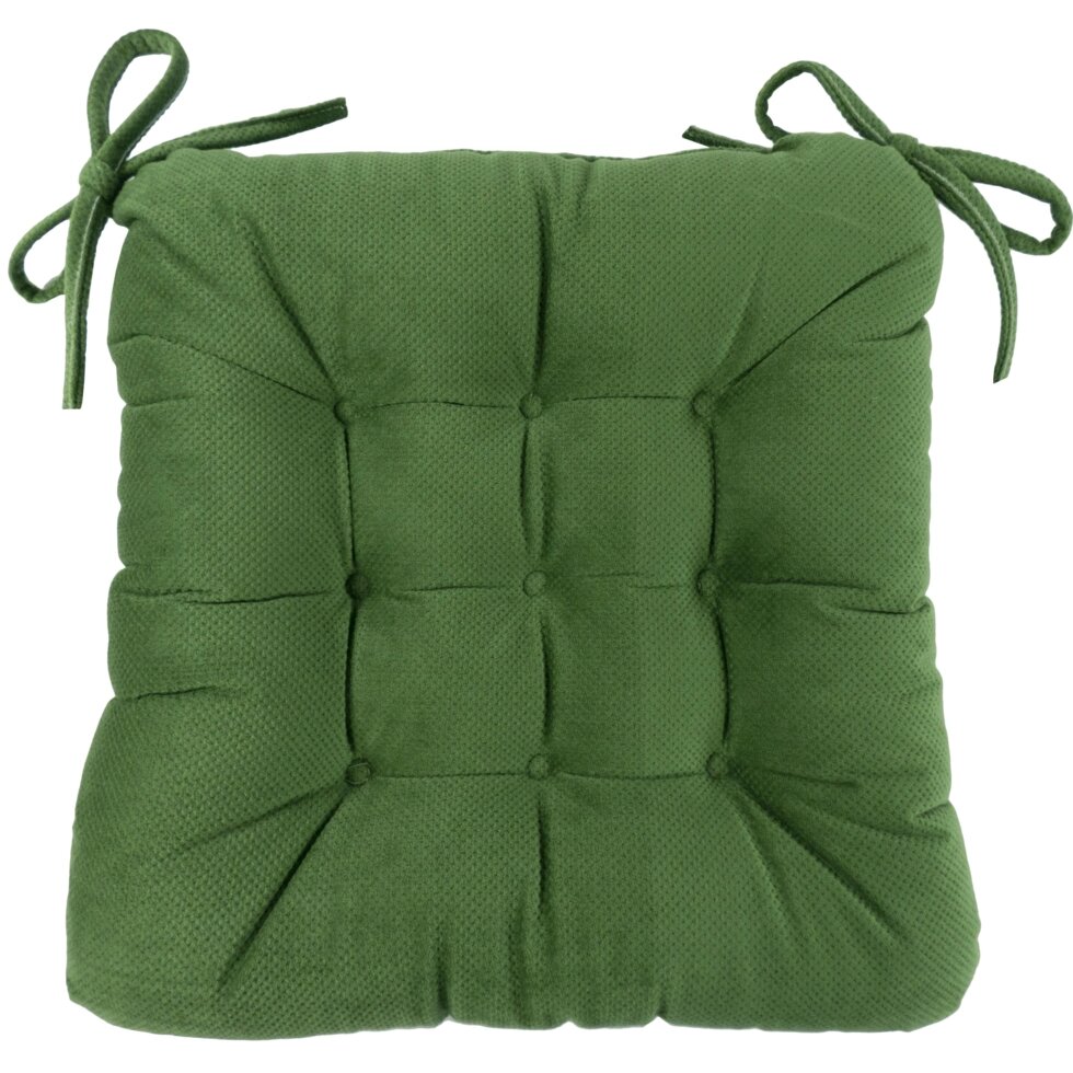 Подушка для стула Linen Way Грид 40x6x36 см полиэстер зеленый от компании ИП Фомичев - фото 1