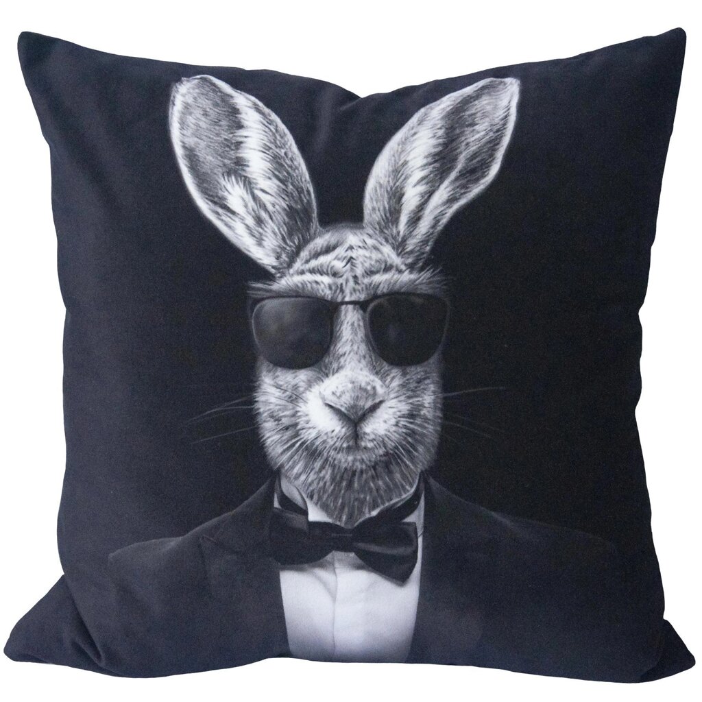 Подушка Кролик 40x40 см цвет черно-белый от компании ИП Фомичев - фото 1