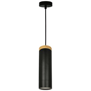 Подвесной светильник Inspire Minaki 1хGU10x42 Вт металл/дерево, цвет черный матовый