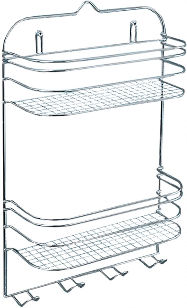 Полка двухъярусная 29.5x46x11.6 см цвет хром от компании ИП Фомичев - фото 1