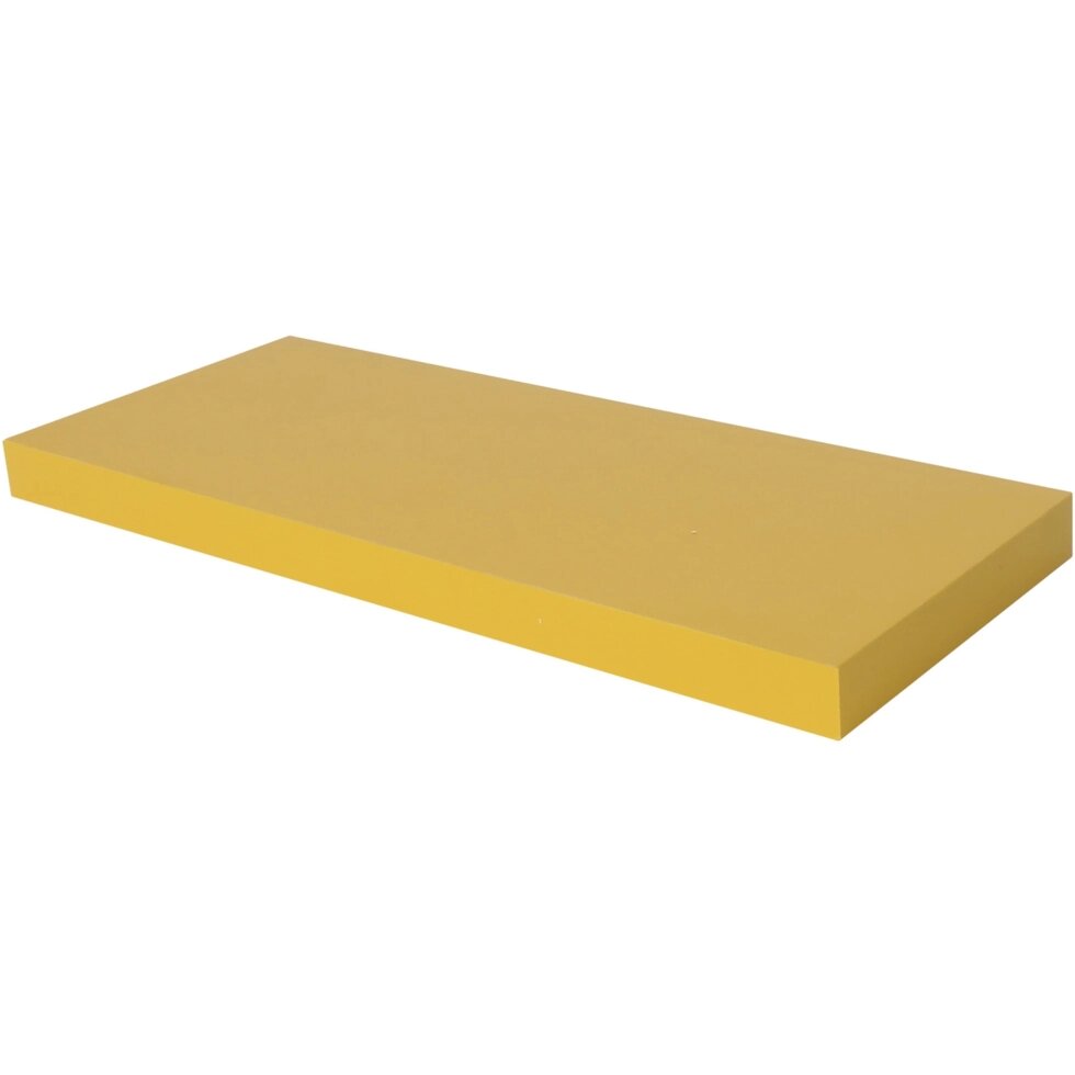 Полка мебельная прямая 600x235x38 мм, МДФ, цвет жёлтый от компании ИП Фомичев - фото 1
