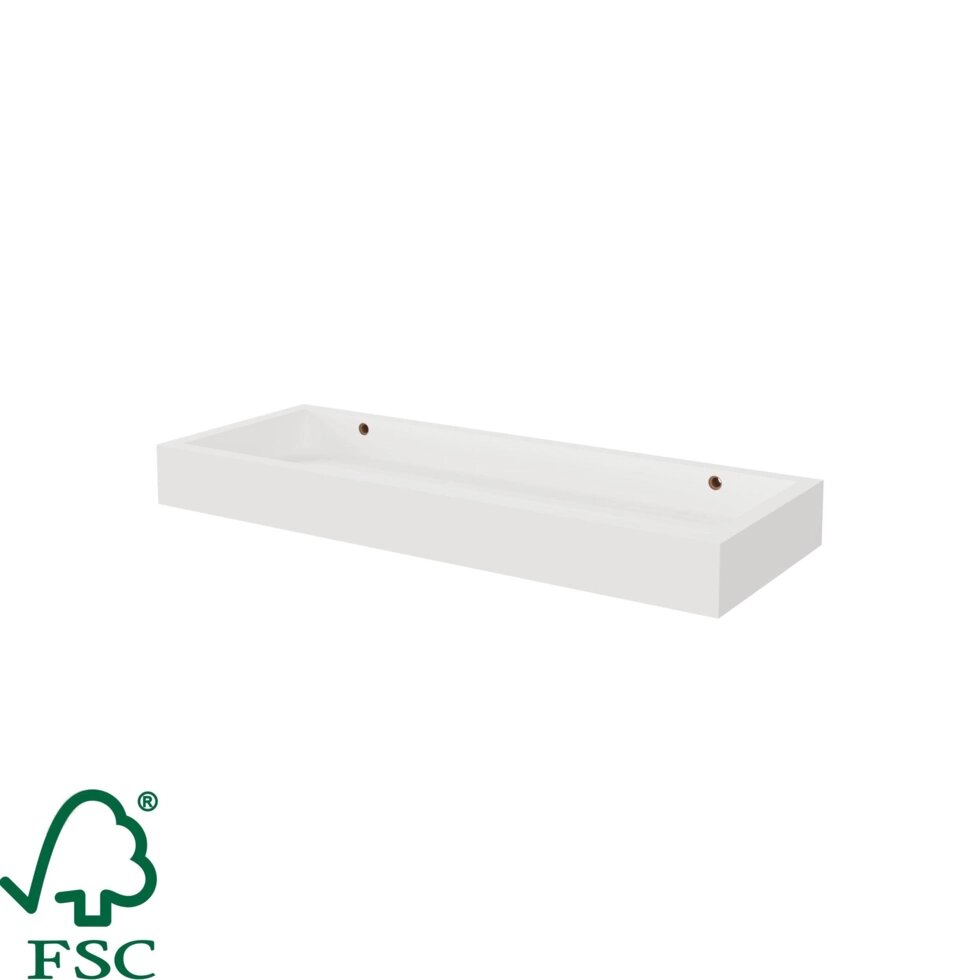 Полка мебельная Spaceo White, 400x150x12 мм, МДФ, цвет белый от компании ИП Фомичев - фото 1