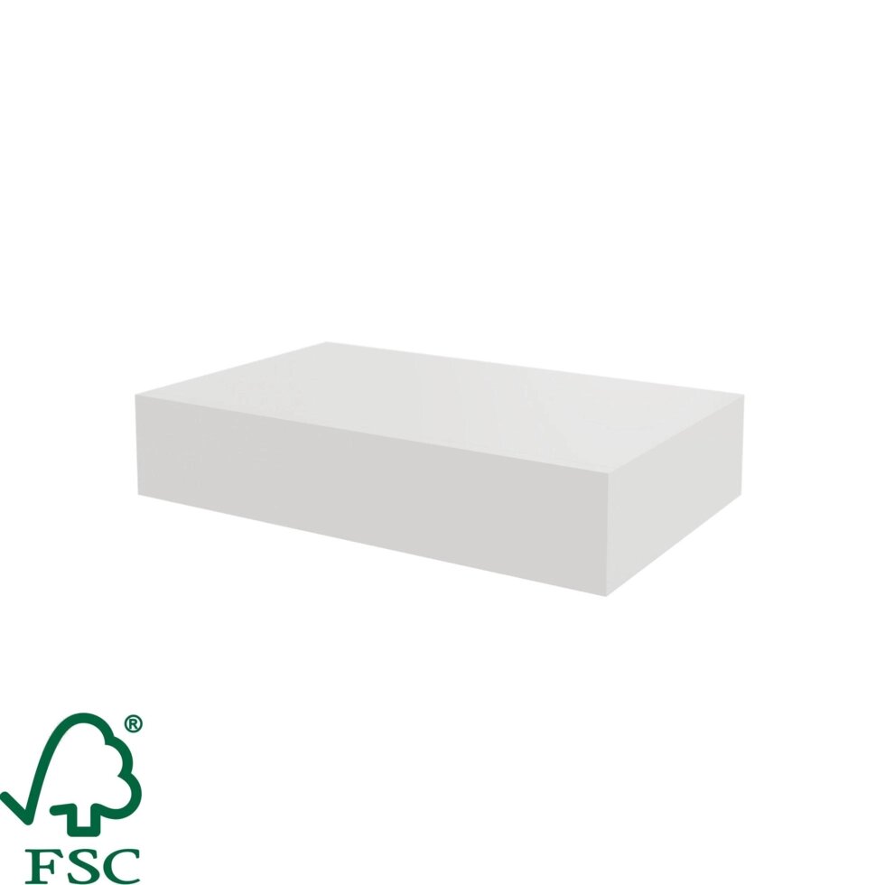 Полка мебельная Spaceo White, 400x250x8 мм, МДФ, цвет белый от компании ИП Фомичев - фото 1