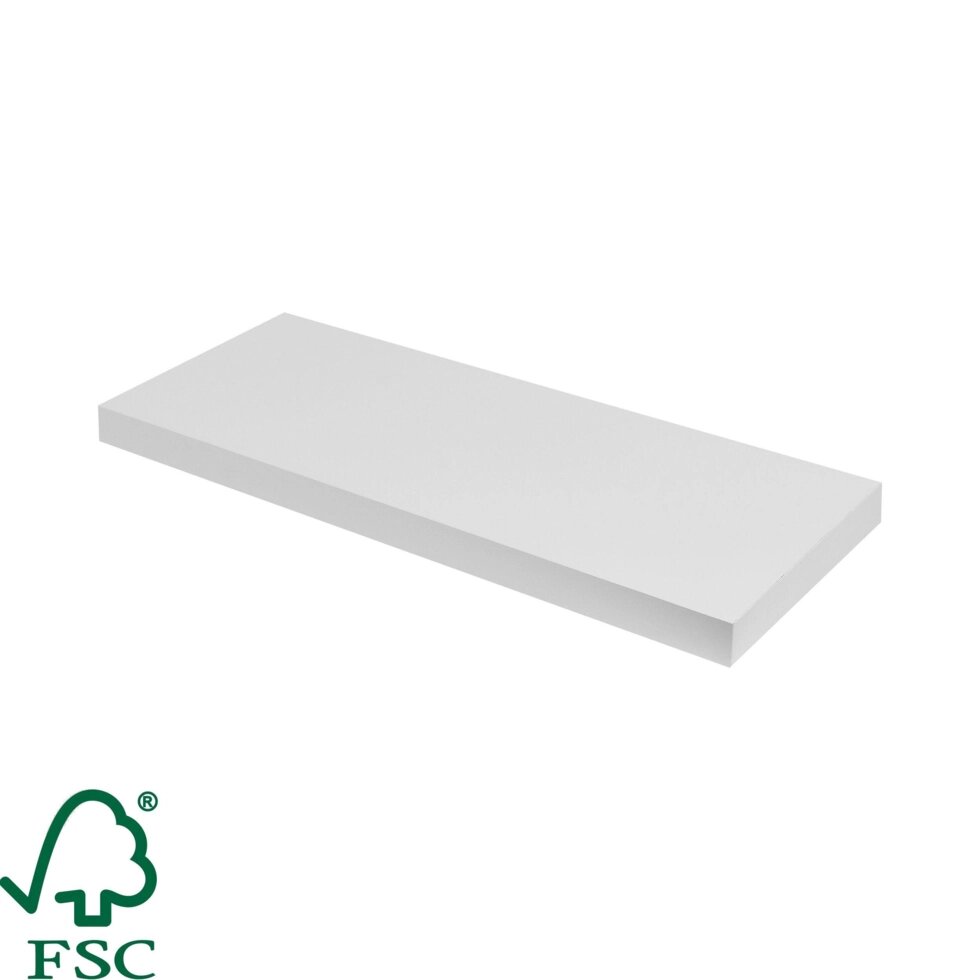 Полка мебельная Spaceo White, 600x235x38 мм, МДФ, цвет белый от компании ИП Фомичев - фото 1