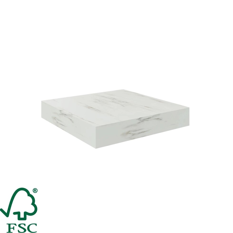 Полка мебельная Spaceo White Marble, 230x235x38 мм, МДФ, цвет белый мрамор от компании ИП Фомичев - фото 1