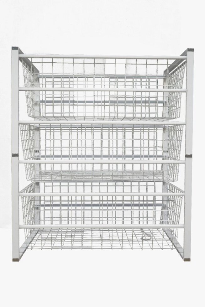Полка металлическая 6- ярусная сеточная Kits 6 tier wire basket drawer shelf от компании ИП Фомичев - фото 1