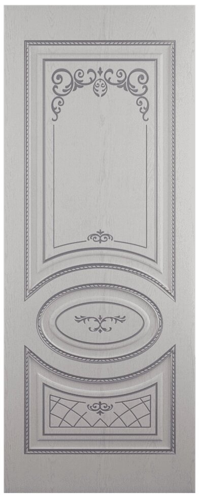 Полотно ЛЕСКОМ дверное Экшпон Новелла ясень серый/серебро глухое 60 от компании ИП Фомичев - фото 1