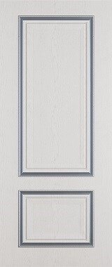 Полотно ЛЕСКОМ дверное Экшпон Сицилия ясень серый/серебро глухое 60 от компании ИП Фомичев - фото 1
