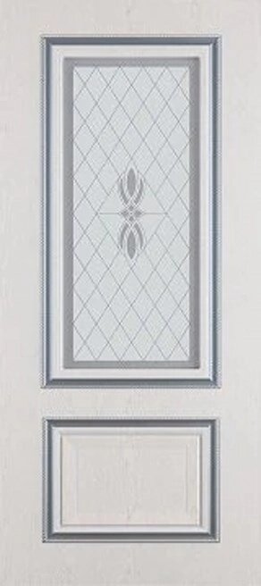 Полотно ЛЕСКОМ дверное Экшпон Сицилия ясень серый/серебро стекло с художественной печатью 60 от компании ИП Фомичев - фото 1