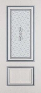 Полотно ЛЕСКОМ дверное Экшпон Сицилия ясень серый/серебро стекло с художественной печатью 60